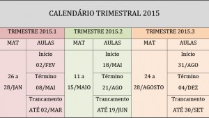 CALENDARIO MESTRADO 2015