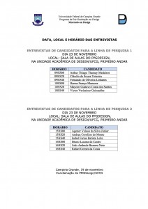 data horarios entrevista