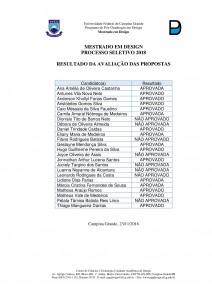 RESULTADO DAS PROPOSTAS 2018